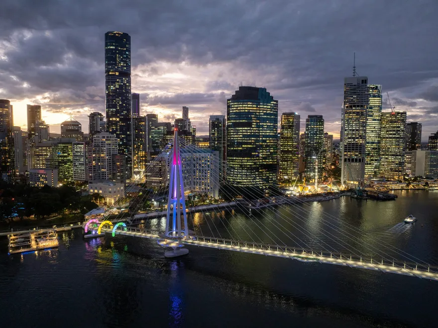 The Brisbane skyline at dusk